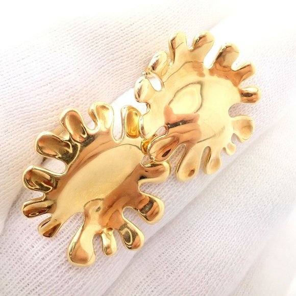 Authentic! Tiffany & Co Cummings 18k Yellow Gold Nickelodeon Abstract Earrings - Picture 7 of 9